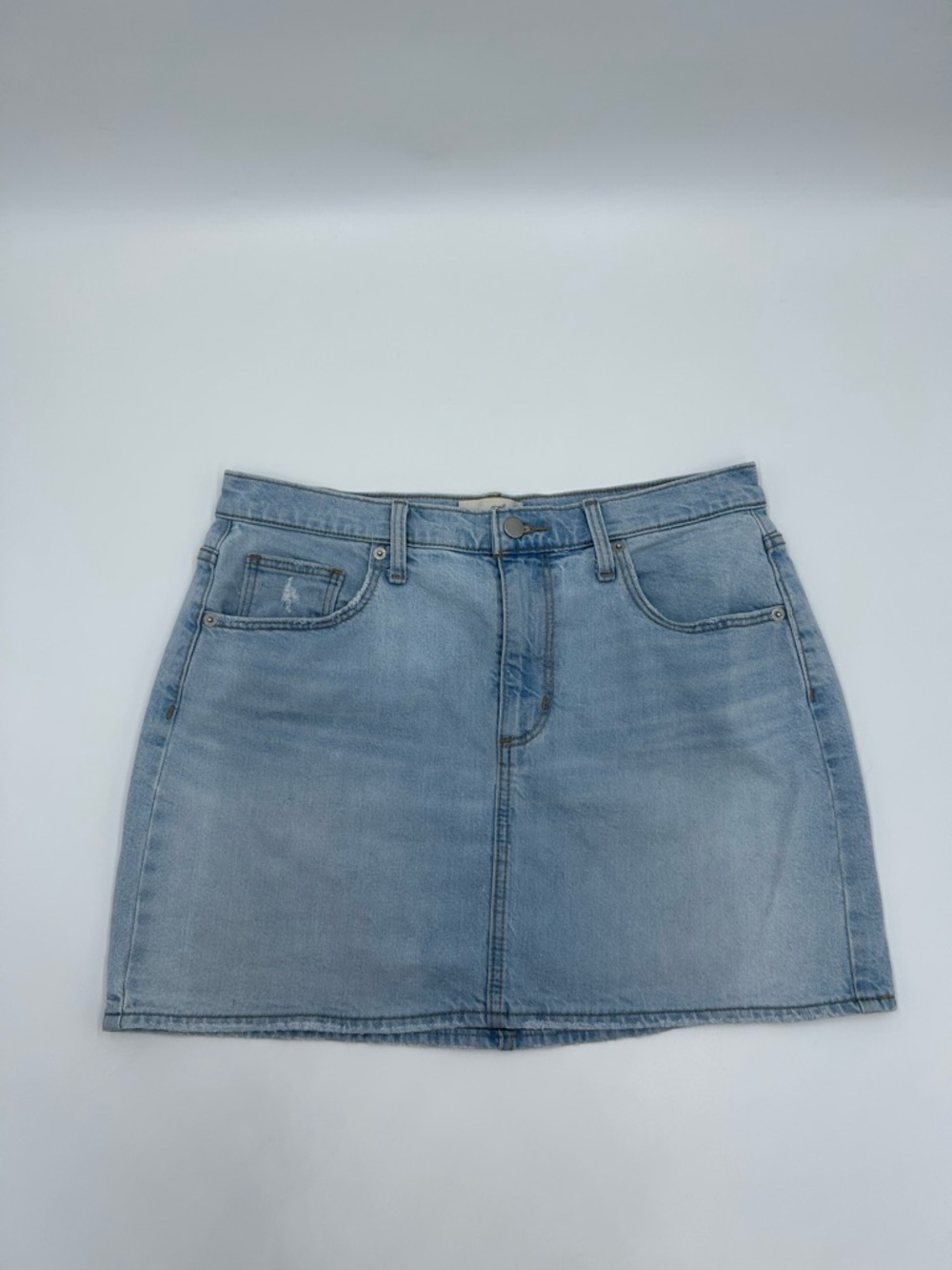 Universal Thread Light Blue Distressed Denim Mini Skirt 10